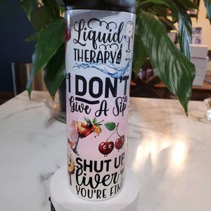 Liquid Therapy Funny Quotes 20oz Tumbler with duo lids 🎉sale